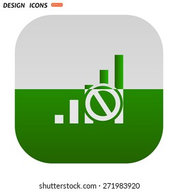 no signal, poor signal strength, signal strength indicator. icon. vector design