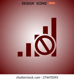 no signal, poor signal strength, signal strength indicator. icon. vector design