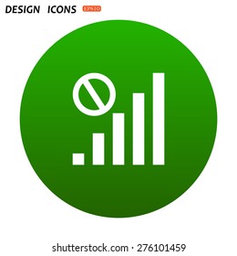 no signal, poor signal strength, signal strength indicator. icon. vector design