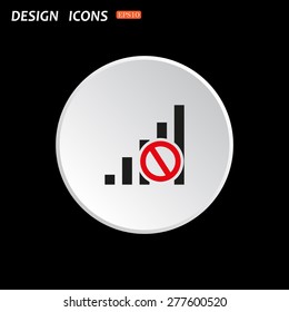no signal, poor signal strength, signal strength indicator. icon. vector design