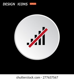 no signal, poor signal strength, signal strength indicator. icon. vector design