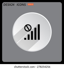 no signal, poor signal strength, signal strength indicator. icon. vector design