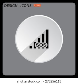 no signal, poor signal strength, signal strength indicator. icon. vector design