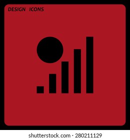 no signal, poor signal strength, signal strength indicator. icon. vector design. Flat design style 