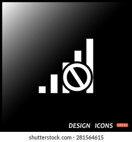 no signal, poor signal strength, signal strength indicator. icon. vector design