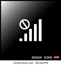 no signal, poor signal strength, signal strength indicator. icon. vector design