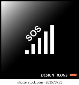 no signal, poor signal strength, signal strength indicator. icon. vector design