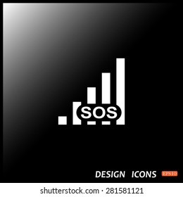 no signal, poor signal strength, signal strength indicator. icon. vector design