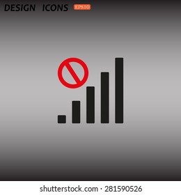 no signal, poor signal strength, signal strength indicator. icon. vector design