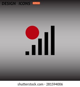 no signal, poor signal strength, signal strength indicator. icon. vector design