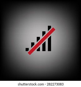 no signal, poor signal strength, signal strength indicator. icon. vector design