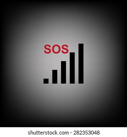 no signal, poor signal strength, signal strength indicator. icon. vector design