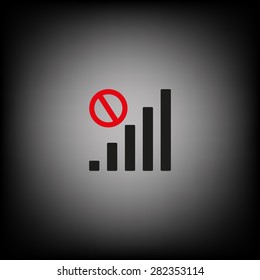 no signal, poor signal strength, signal strength indicator. icon. vector design