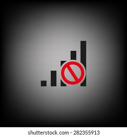 no signal, poor signal strength, signal strength indicator. icon. vector design