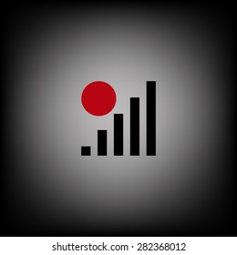 no signal, poor signal strength, signal strength indicator. icon. vector design