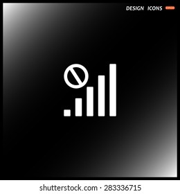 no signal, poor signal strength, signal strength indicator. icon. vector design