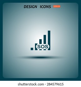 no signal, poor signal strength, signal strength indicator. icon. vector design