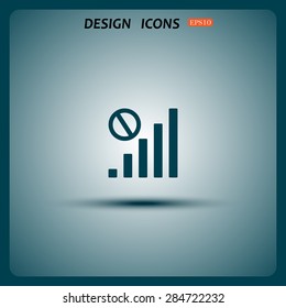 no signal, poor signal strength, signal strength indicator. icon. vector design