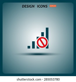 no signal, poor signal strength, signal strength indicator. icon. vector design
