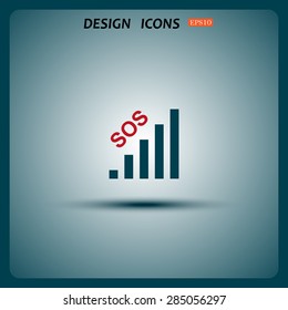 no signal, poor signal strength, signal strength indicator. icon. vector design