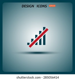 no signal, poor signal strength, signal strength indicator. icon. vector design