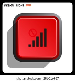 no signal, poor signal strength, signal strength indicator. icon. vector design