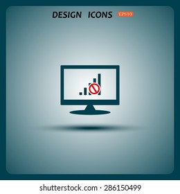no signal, poor signal strength, signal strength indicator. icon. vector design