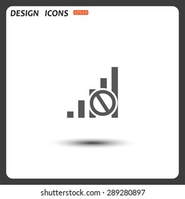 no signal, poor signal strength, signal strength indicator. icon. vector design