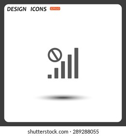 no signal, poor signal strength, signal strength indicator. icon. vector design