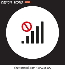 no signal, poor signal strength, signal strength indicator. icon. vector design