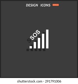 no signal, poor signal strength, signal strength indicator. icon. vector design