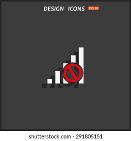 no signal, poor signal strength, signal strength indicator. icon. vector design