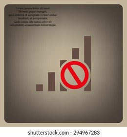 no signal, poor signal strength, signal strength indicator. icon. vector design
