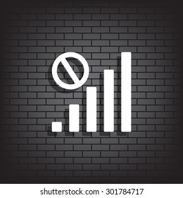 no signal, poor signal strength, signal strength indicator. icon. vector design