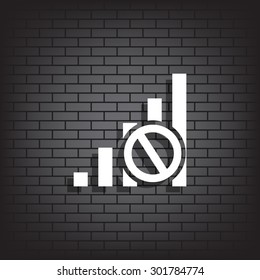 no signal, poor signal strength, signal strength indicator. icon. vector design