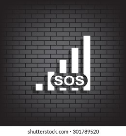 no signal, poor signal strength, signal strength indicator. icon. vector design