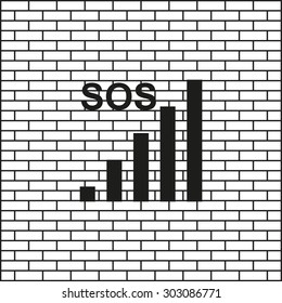 no signal, poor signal strength, signal strength indicator. icon. vector design
