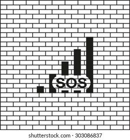 no signal, poor signal strength, signal strength indicator. icon. vector design