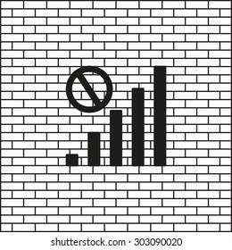 no signal, poor signal strength, signal strength indicator. icon. vector design