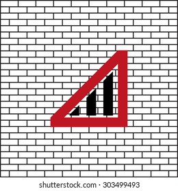 no signal, poor signal strength, signal strength indicator. icon. vector design