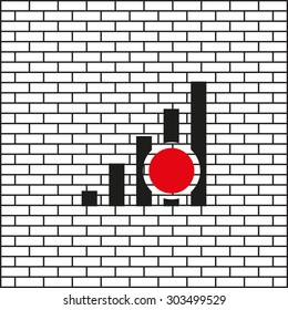 no signal, poor signal strength, signal strength indicator. icon. vector design