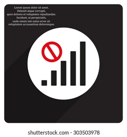 no signal, poor signal strength, signal strength indicator. icon. vector design