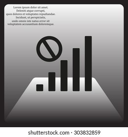 no signal, poor signal strength, signal strength indicator. icon. vector design