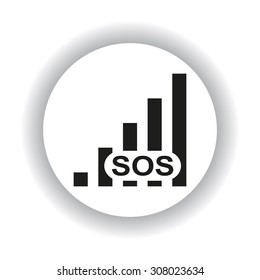 no signal, poor signal strength, signal strength indicator. icon. vector design