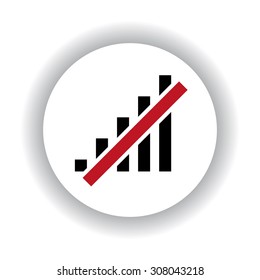 no signal, poor signal strength, signal strength indicator. icon. vector design