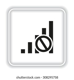 no signal, poor signal strength, signal strength indicator. icon. vector design