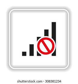 no signal, poor signal strength, signal strength indicator. icon. vector design