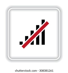 no signal, poor signal strength, signal strength indicator. icon. vector design
