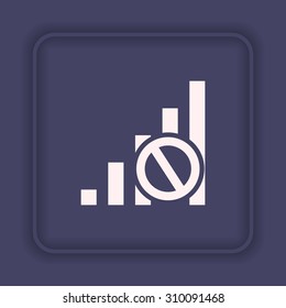 no signal, poor signal strength, signal strength indicator. icon. vector design
