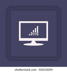 no signal, poor signal strength, signal strength indicator. icon. vector design